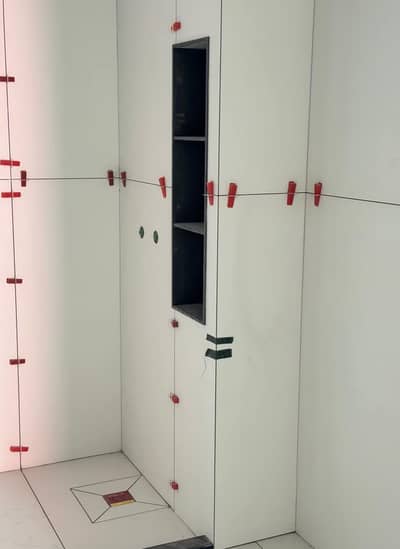 Tile fixer professional team work