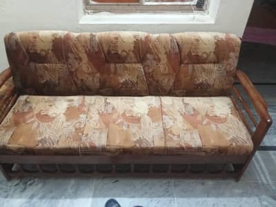 Wood Sofas 1 large 2 small