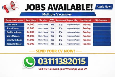 Jobs Available