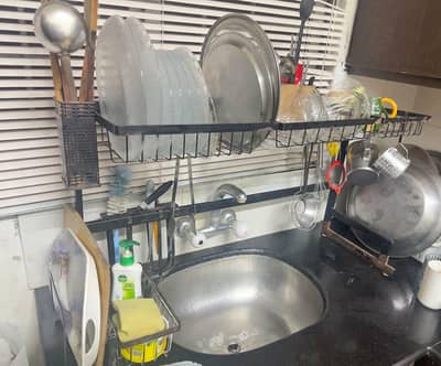 sink over dish rack