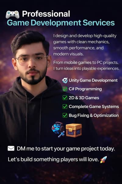 Professional Game Developer | Unity & C# | 2D & 3D Games
