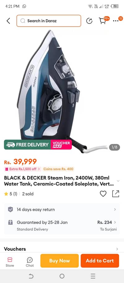 black and decker iron
