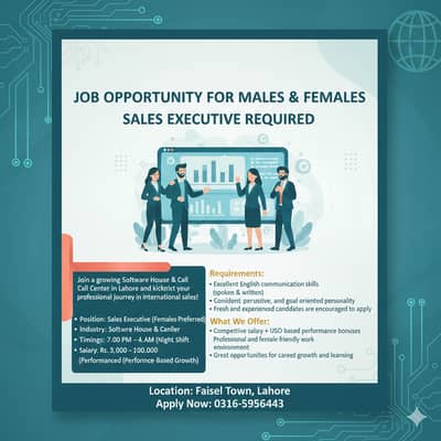 Sales Job - Urgent Hiring - Male & female Jobs - Jobs in Lahore - Job