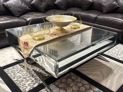 Centre table luxury design all glass