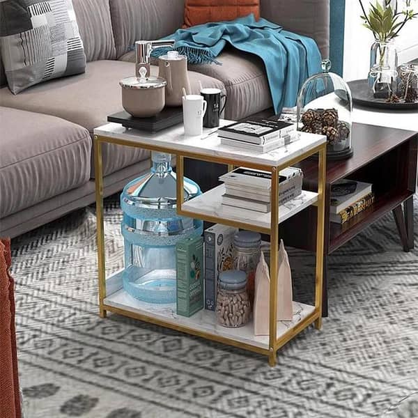 3-Shelf Square Coffee & Side Table for Living Room Furniture
