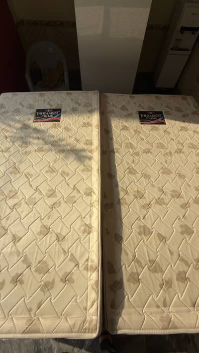 Two single hard-foam medicated mattresses