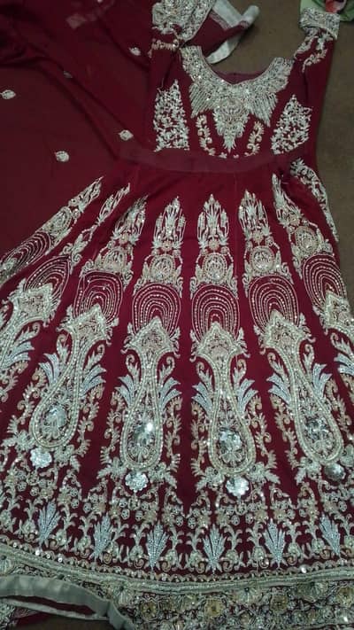 Bridal Lehnga Maroon Color , Heavy Embroidered Wedding Lehenga