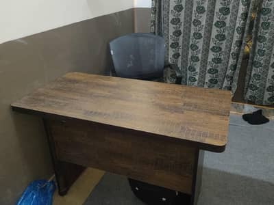 Wooden Study Table with Revolving Office Chair
