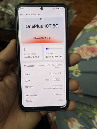 One plus 10T 5g for sell offical device offical lra