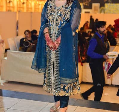 3pcs organza Kam  Wala suit . fully embroidery work front