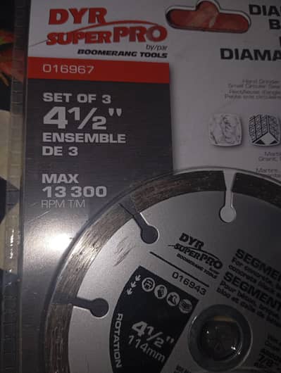 Diamond Blades (Set of 3)  - Brand New - Made in Canada