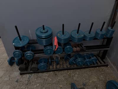 bodybuilding gym ka saman plates weight dumbbells rodes bench bicep