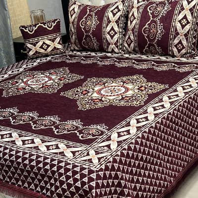 4Pc Velvet Jaquard Bedsheet - King Size