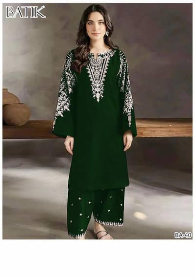 2 PC'S WOMEN UNSTITCHED EMBROIDERED SUIT