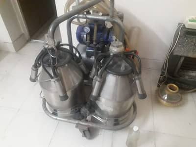 Double Bucket Portable Cow Milking Machine for Sale in Good Condition