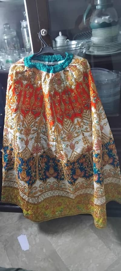 Multi color lehenga with Golden Embrioded work