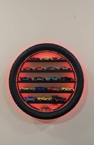 Unique Tyre Wall Shelf with LED Light (Car Display Rack)