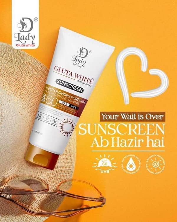 D’Lady Gluta White Sunscreen SPF 60-60ml