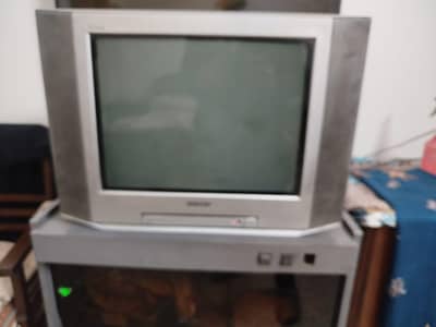 OLD SONY TV WITH TROLLY FOR SALE