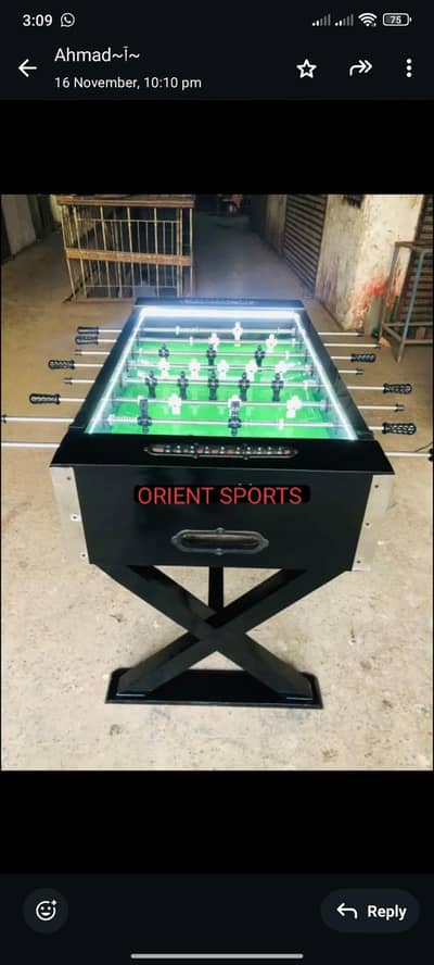 football game/ fuseball/badawa/ table tennis/ carrom / snooker