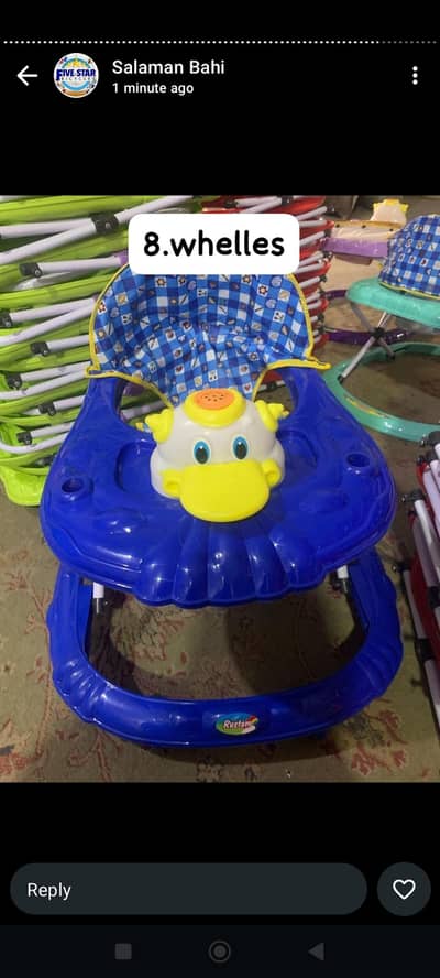 kids Baby Walker  8 Wheels  Brand New Blue Colour Final Price2500