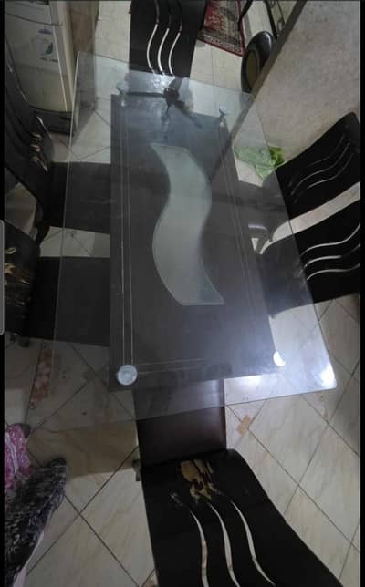 wooden dining table set in a very good condition