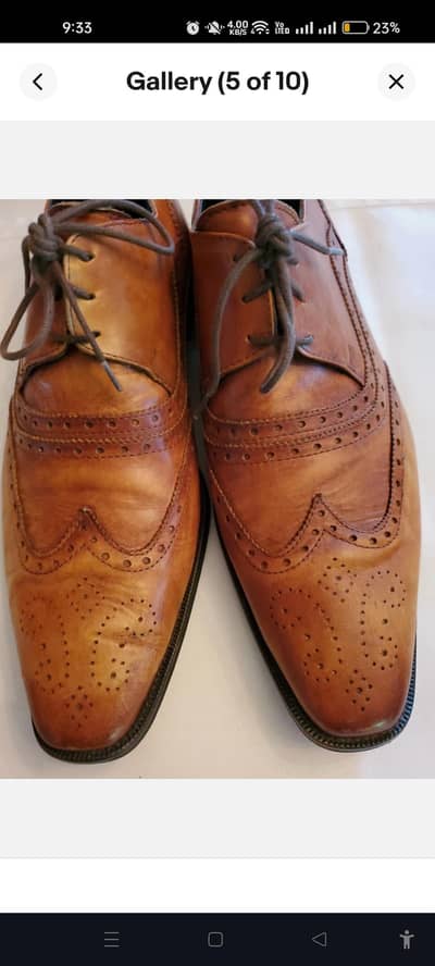 45 Duca mans SZ US 12 Brown Leather oxford shoes Made in Italy