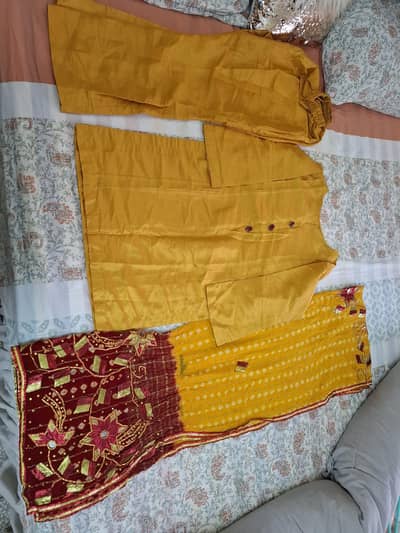 raw silk mehndi dress