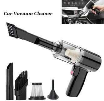 3 in 1 Portable Car Vacuum Cleaner | High Power Suction & Air Blower with 3 Nozzles