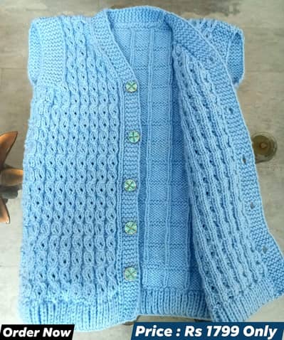 Fully Handmade Wool Sweater for 4-5 years old
