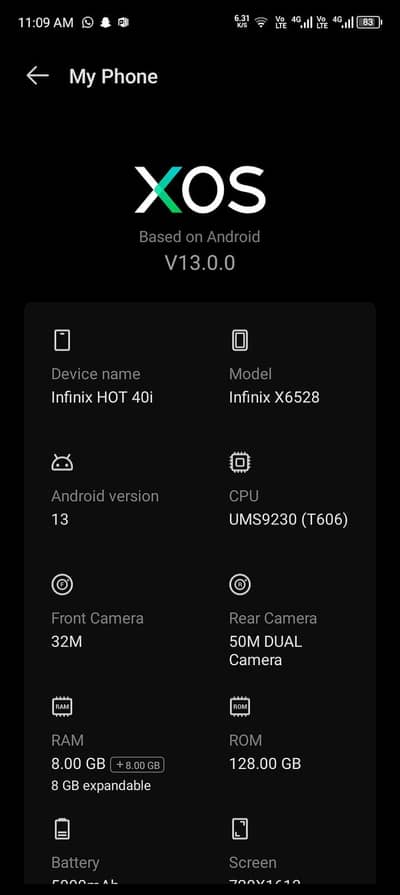 Infinix Hot 40 i  8 128