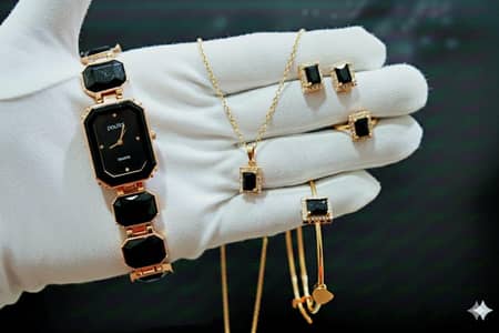 ladies gift set fancy zircon watch