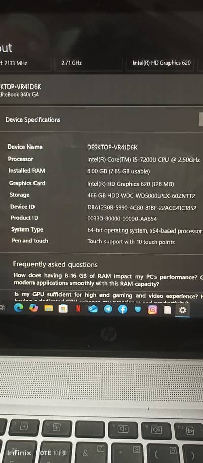HP EliteBook 840 G4 i5 7TH Generation