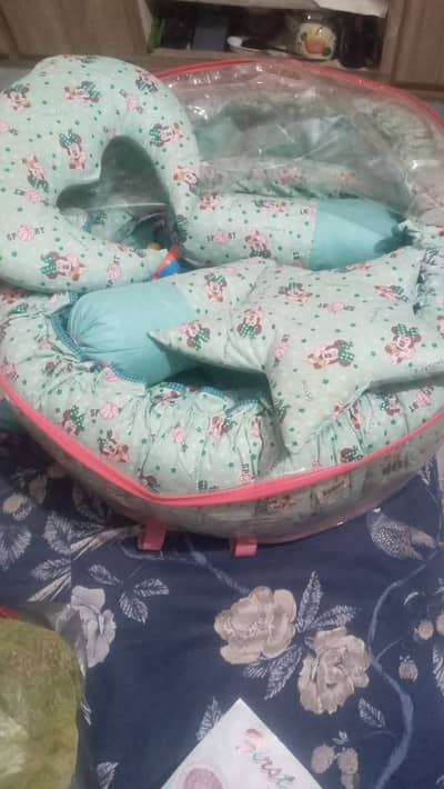 New born baby full sleeping n playing bed