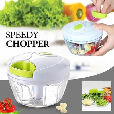Manual Hand Pull Garlic & Vegetable Chopper - Sharp Blades