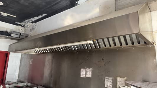 Steel Hood , Ducting and Blower Exhaust - 1 year used only