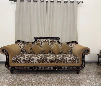 6-Seater Sofa Set + Solid Sheesham Wood Centre Table + 2 corner tables