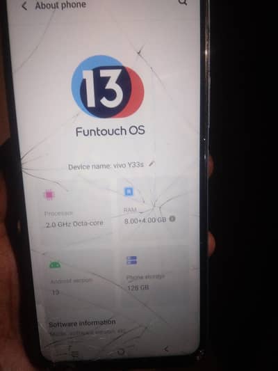 vivo y33s 8.4 128 oficail mobail hy box wala andriod 13py hy