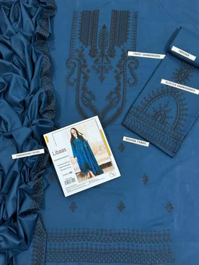 3 PC'S WOMEN UNSTITCHED EMBROIDERED SUIT