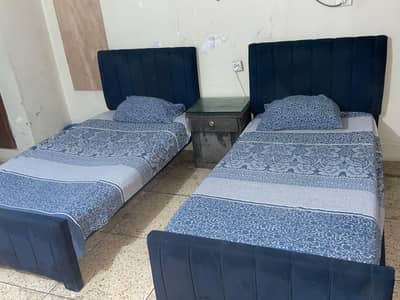 single beds 2 with dressing and matress side table