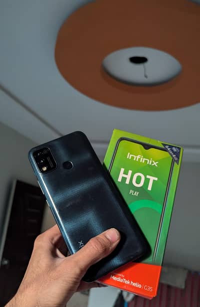 infinx hot 10 play 4/64gb RAM ROM 6000mh battery with box