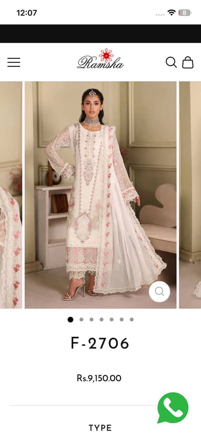 Unstitched ramsha brand dress