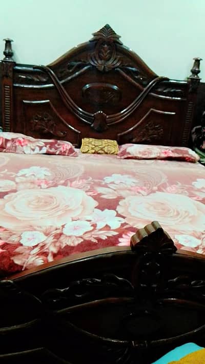 King size bed dressing side table safe almari metal m