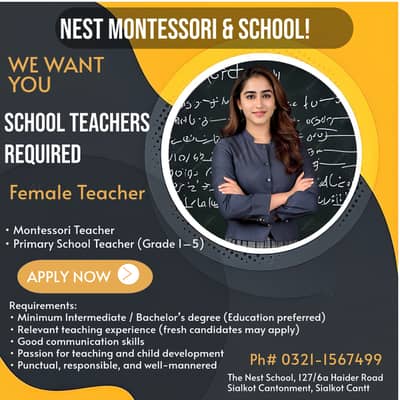 Montessori & Primary School Teachers Required