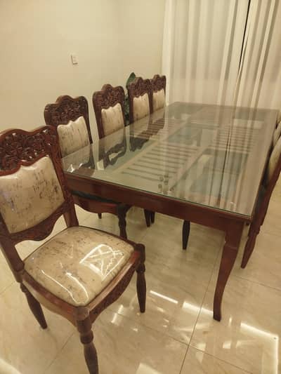 Wooden Dining Table 8 chairs