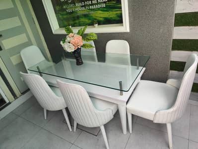 Modern Dining Table with  six chairs