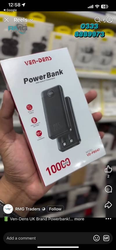 Fast charging power bank 10000mAh