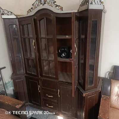 Wooden Glass China Cabinet for Crockery