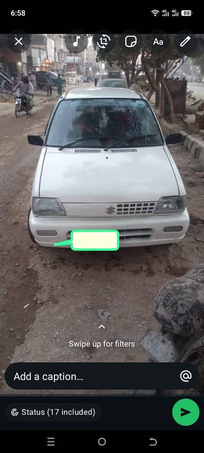 Suzuki mehran 2018model white color Sindh number  condition good