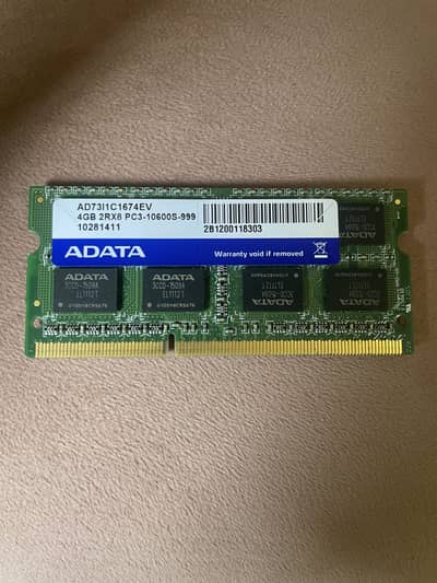 ADATA 4GB DDR3 PC3-10600S SO-DIMM laptop memory module